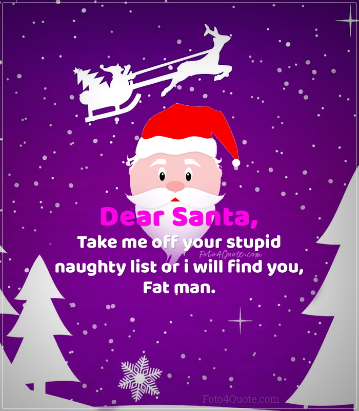 Santa Claus with christmas funny quotes 2019 & 2020 image for Christmas cards - Merry Xmas quotes