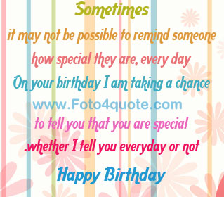 Happy birthday quote – You are special