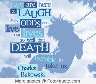 profound quote about life laugh and death - happy girl image on swing