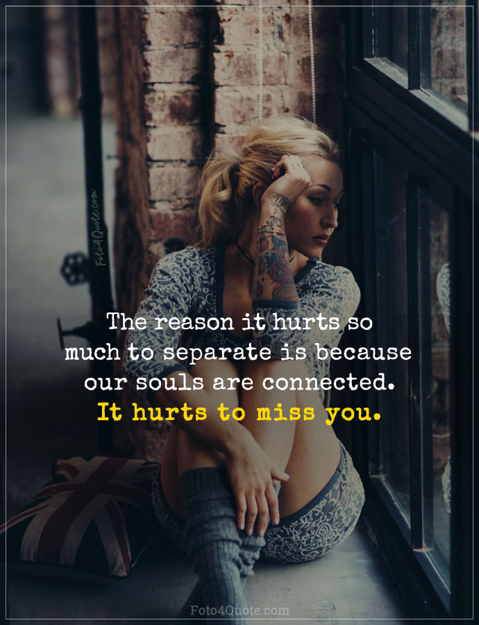 Missing you quotes and images - sad girl sitting alone looking from window image with missing you hurts quote - Nicholas Sparks 