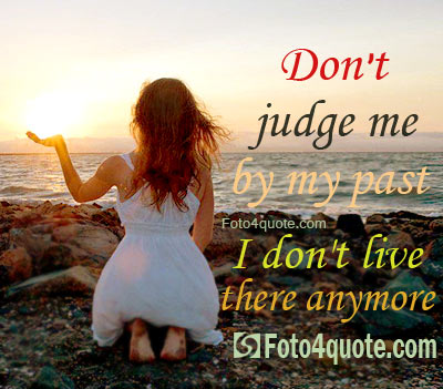 lonely girl on beach image with move on quote about judging people and the past -life lesson 6