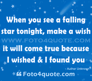Romantic love poems, quotes and images -  falling star - 4