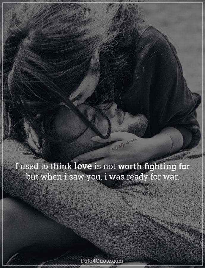Romantic love quotes couple kissing image