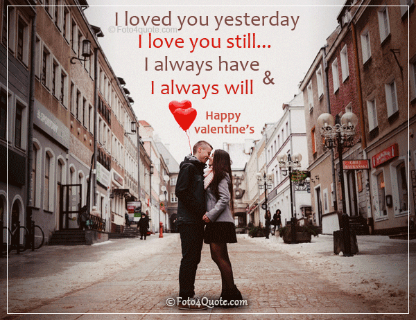 Romantic Valentines quotes about love for lovers with couple kissing and hugging image for valentine's day quote