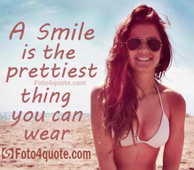 Quotes about smiles - happy alone tumblr girl one beach with smile quote